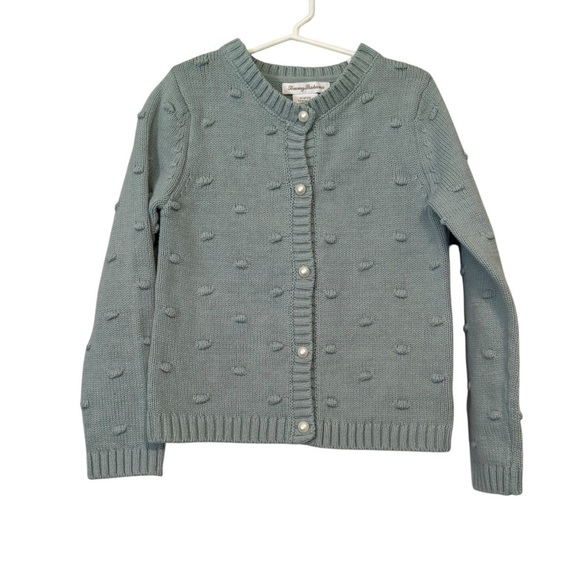 Kid's Tommy Bahama Mint Cardigan Sweater with Pearl Buttons - Picture 1 of 9
